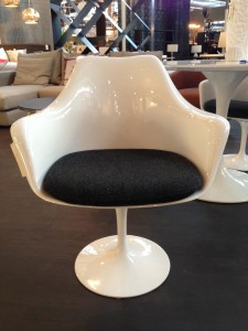An iconic Tulip Chair, designed by Eero Saarinen, at H.D. Buttercup.