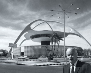 LAX theme building (1960s). Williams designed this futuristic landmark with architects William Pereira & Charles Luckman. (Photo Courtesy of Karen Hudson.)