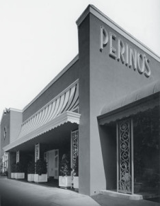 Another of my favorites is Perino’s Restaurant Los Angeles (1949) with the signature sheet-metal awning. (Photo Courtesy of Karen Hudson.)