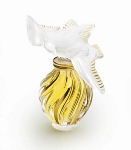 Nina Ricci’s “L’Air du Temps” iconic perfume bottle.