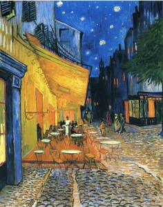 Van Gogh’s famous painting of an Arles Café Terrace. The new Van Gogh Museum in Arles is on the itinerary for the South of France trip. 