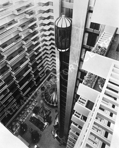 The Hyatt Regency Atlanta opened in 1967 as the world’s first atrium hotel. When it opened, visitors lined up to see it, described by one critic as “a concrete monster.”