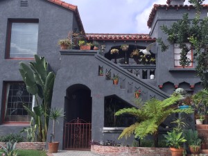 This Spanish Colonial Revival duplex would look perfectly lovely if it had not been painted ghastly battleship gray