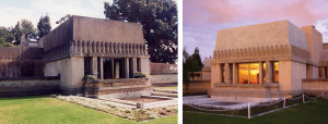 The Hollyhock House before and after renovation