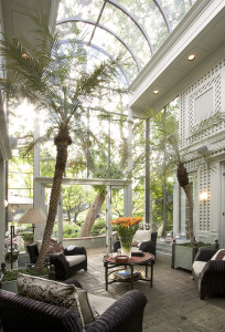 The atrium in an elegant Paul R. Williams home that Gary Drake worked on